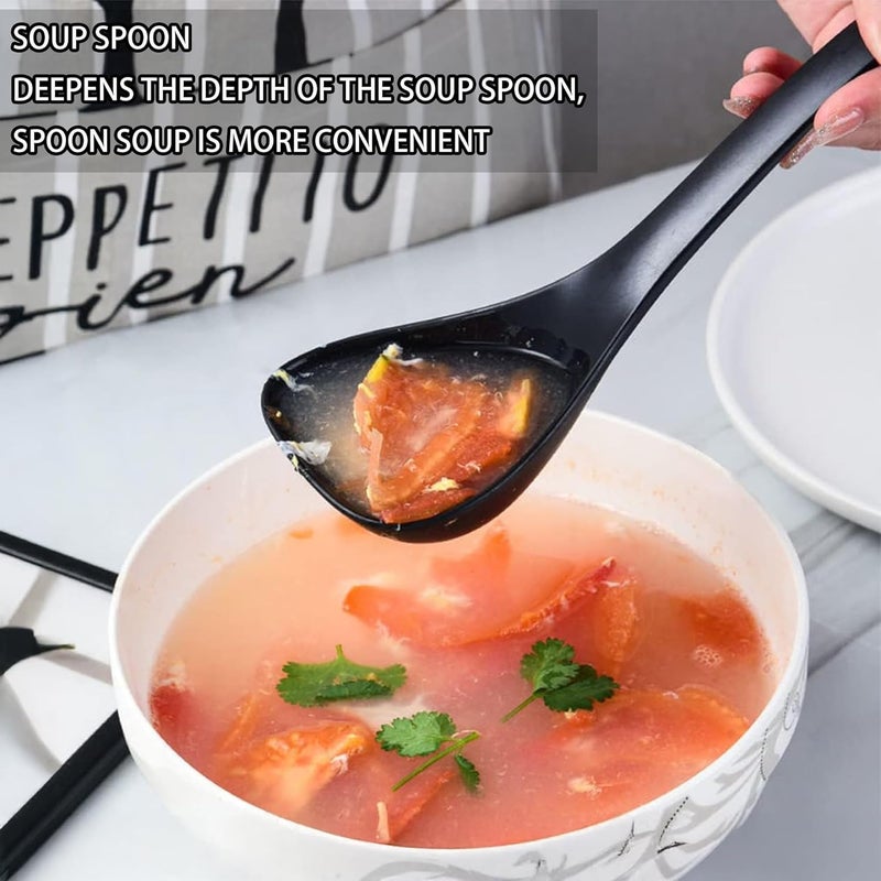 Comicfs 2Pcs Rice Paddle, Soup Spoon, Non-stick Heat- resistant Rice Spoon Scooper Spatula, Rice Paddle, Rice Cooker Spoons, Serving Spoons for Grains, Soup Mashed Potato (Black) - Image 5